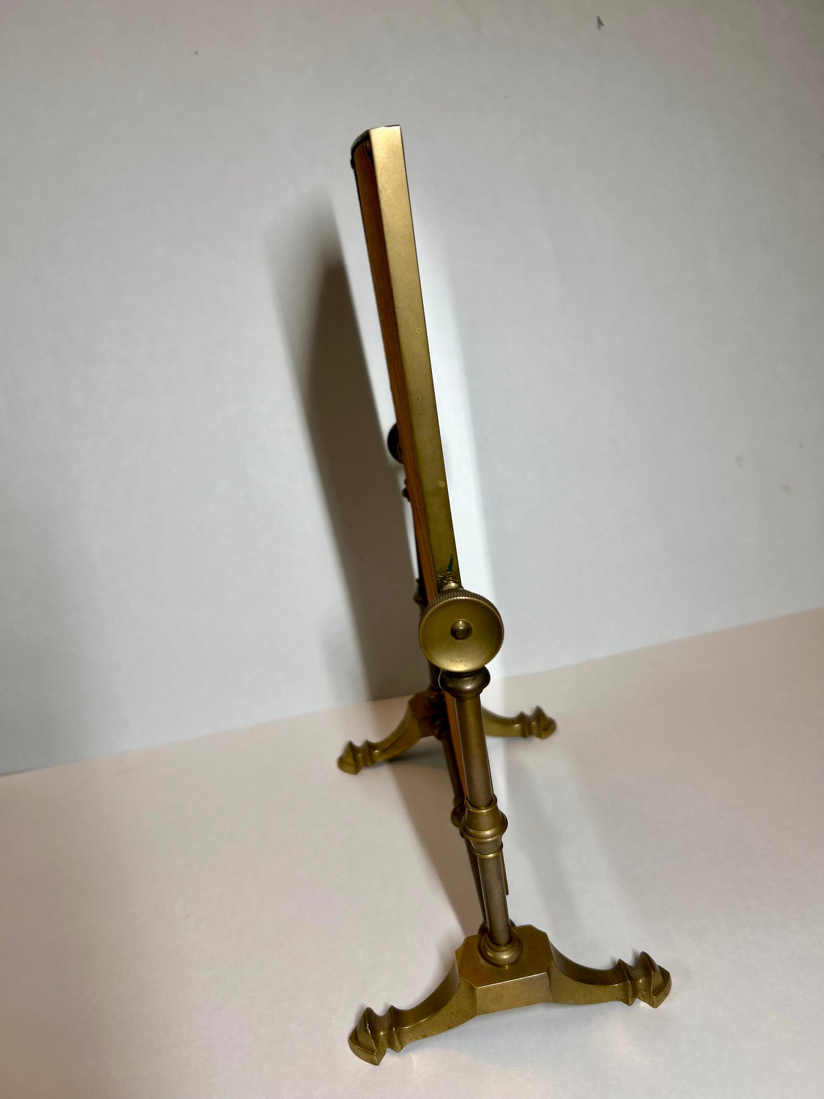 Vintage / Antique Solid Brass Tabletop Vanity Mirror - Swivel / Tilting Dresser Mirror