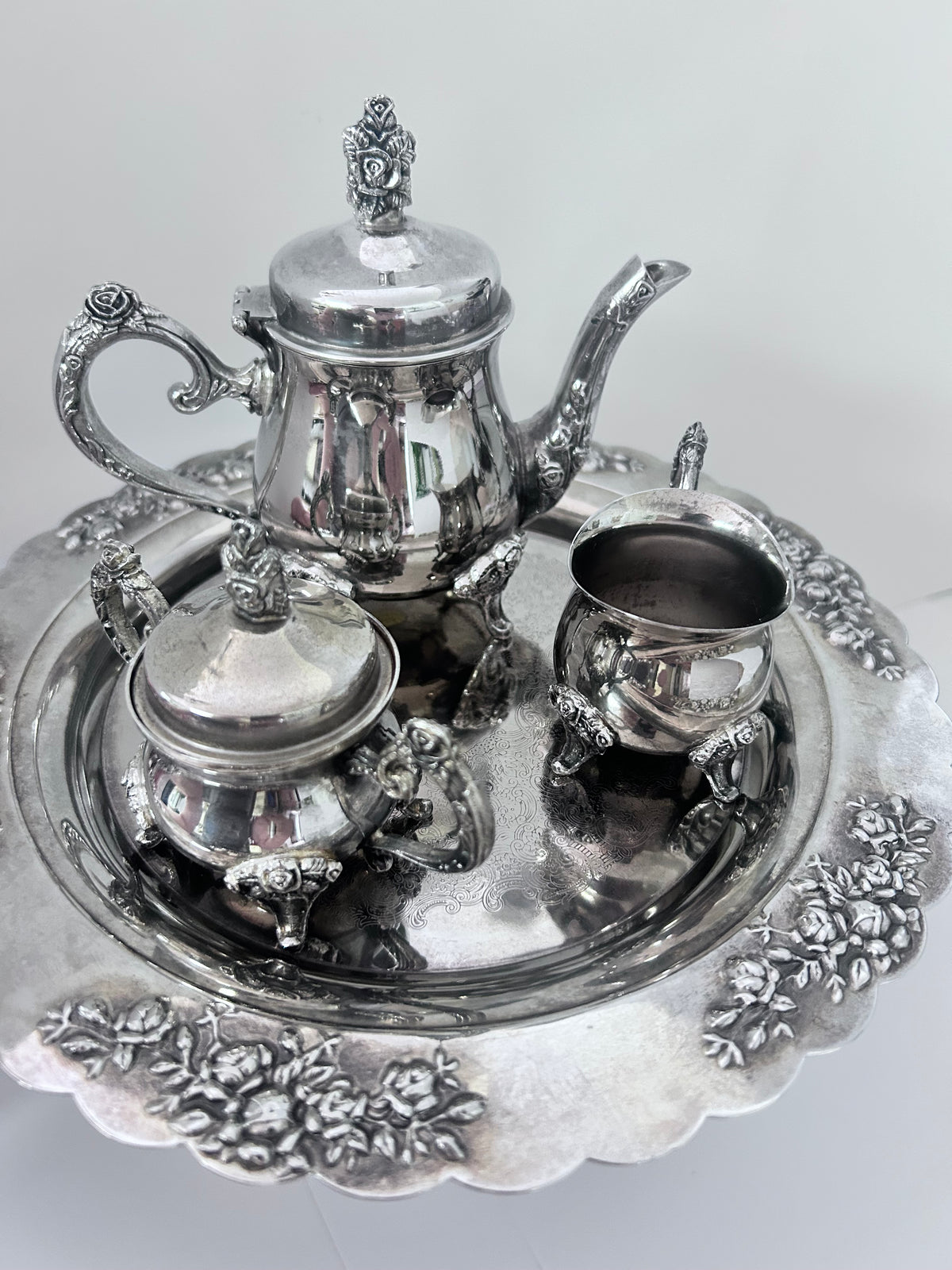Vintage silver-plated small/ miniature tea and coffee service set