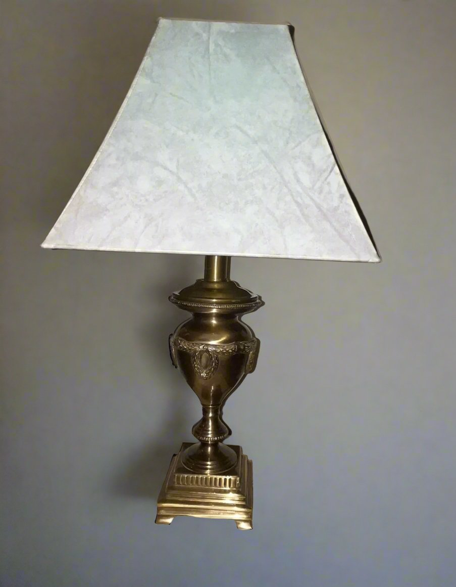*Fix*Vintage Kaeder Unique (20”) Bronze/Brass Lamp Leather shade.