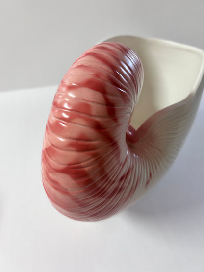 Vintage Fitz and Floyd Hollywood Regency Nautilus Shell Planter - Large- Pink