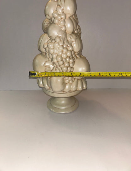 Authentic Treasure (16")
Beautiful 1964 Ceramic Pearl
Fruit Topiary Centerpiece, signed "PAT"