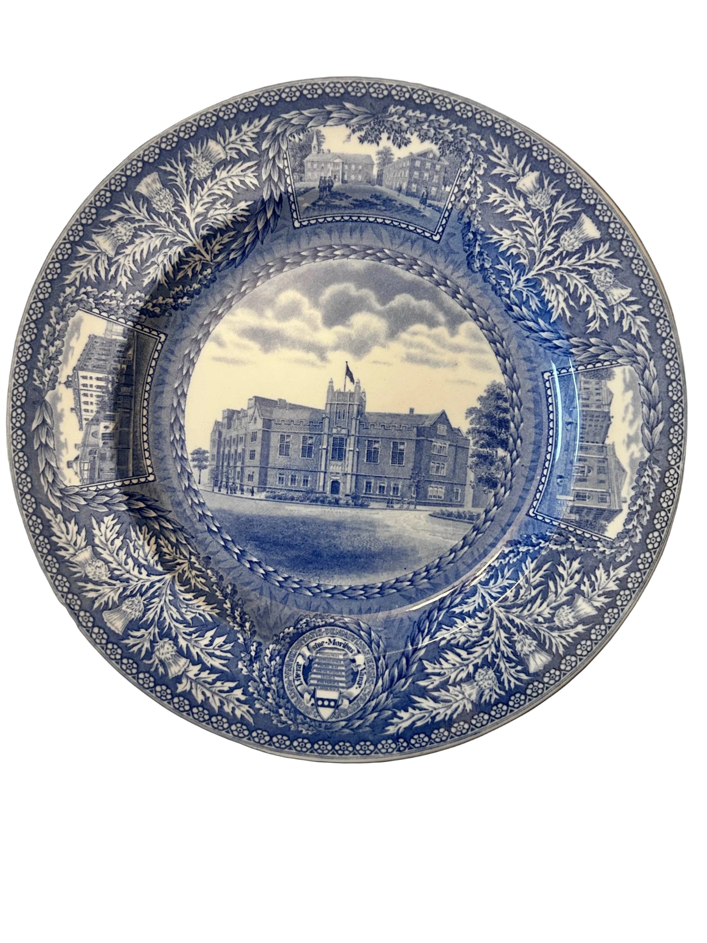 12pc Set Vintage 1929 Wedgwood England University of Pennsylvania Transferware Blue Plates