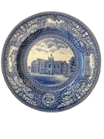 12pc Set Vintage 1929 Wedgwood England University of Pennsylvania Transferware Blue Plates