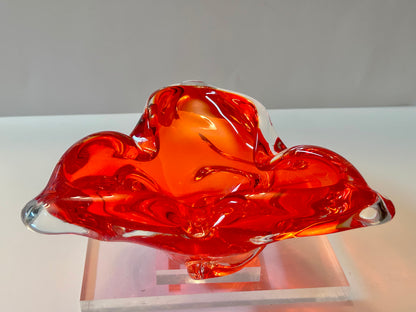 Mid-Century Modern Chalet Signed Artistic Glass Large (10”)Heavy Ashtray