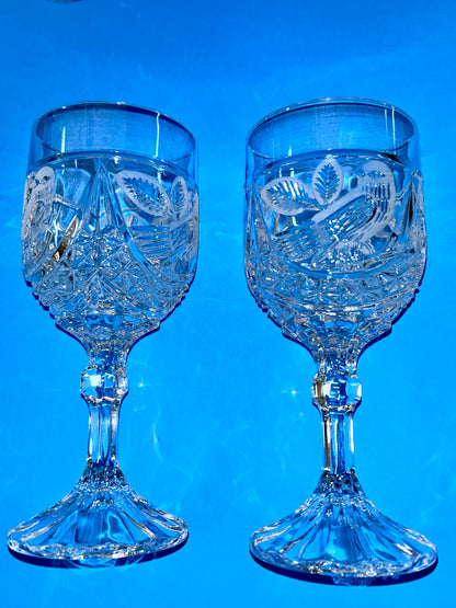Hofbauer Byrdes Collection Cut Crystal Water Goblets (Set 5)
