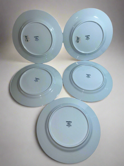 Set of 5 Legendary by Noritake "Crestwood Platinum" Dinner Plates