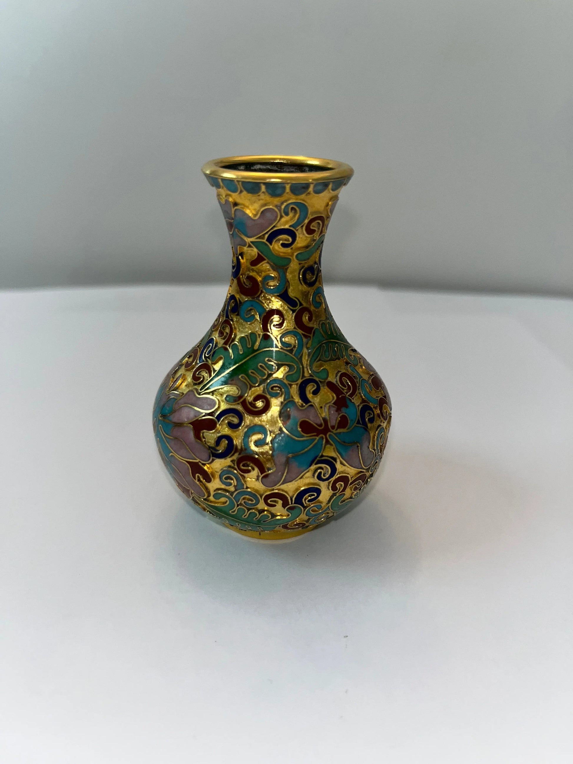 Vintage Chinese Cloisonné Vase 4 Set 