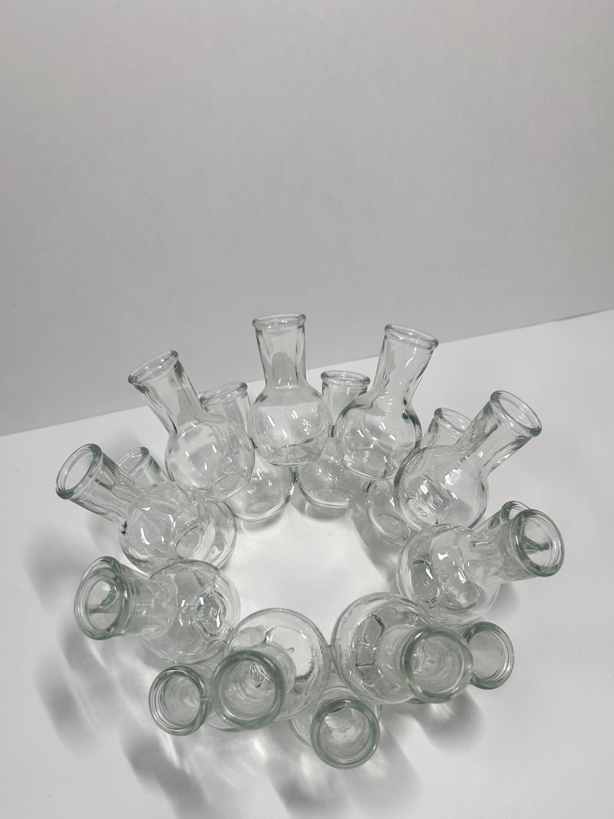 Vintage 2-Piece Tiered Clustered Glass Flower Frog & Propagation Station (25 Bud Vases / Vessels)