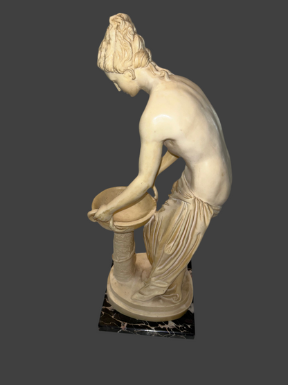1920’s Italian Authentic A. Santini Signed By Hand Classic Cast Marble Statue