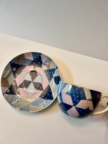 Ralph Lauren Wedgwood "Patchwork" Cup & Saucer Set - 1989 England