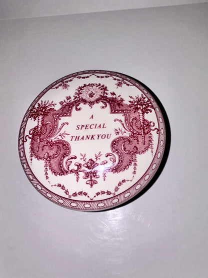 Vintage Spode "Mementos" A Special Thank You Lidded Trinket Box - Made in England