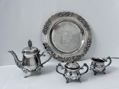 Vintage silver-plated small/ miniature tea and coffee service set