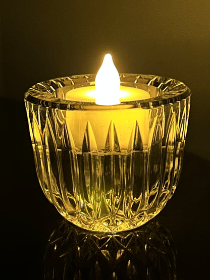 Waterford Marked “For Him For Her" Mismatch Glasses & Candle Holder (Set of 3)