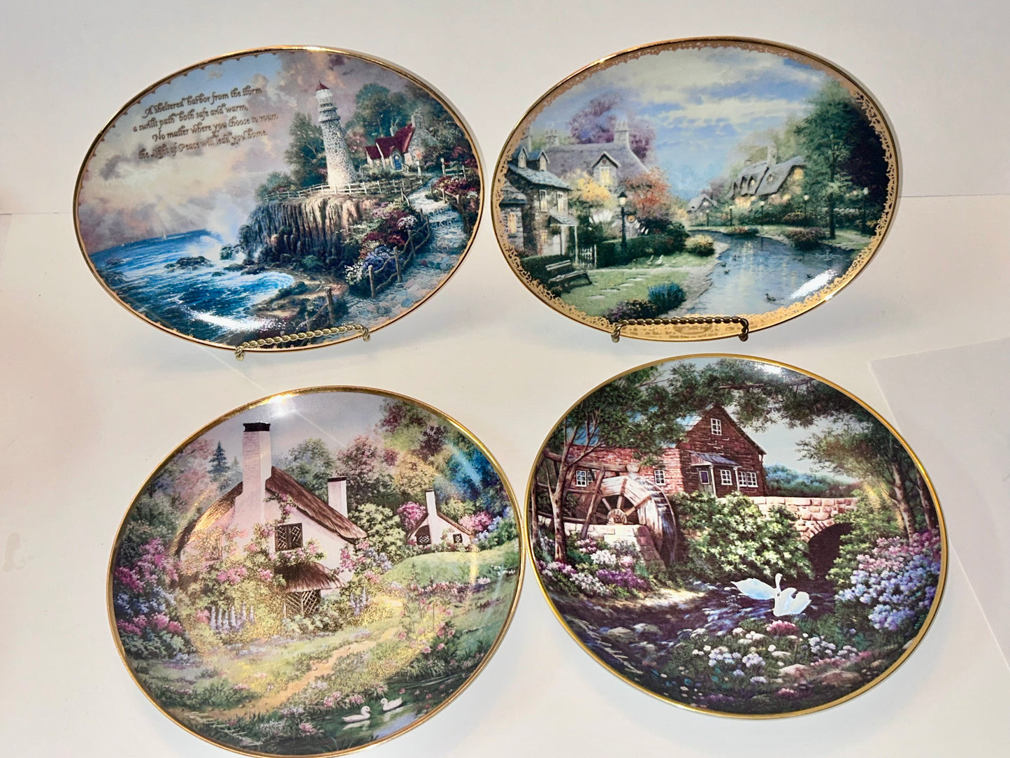 Thomas Kinkade & Violet Schwenig Collector Plate Set (4) - Bradford & Franklin Mint