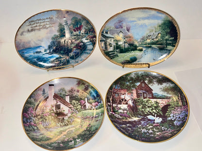 Thomas Kinkade & Violet Schwenig Collector Plate Set (4) - Bradford & Franklin Mint