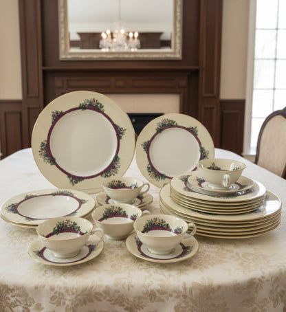 Lenox "Southern Gardens" P-310-R 26-Piece Dinnerware Set-Service for 5/6 Floral Gold Trim