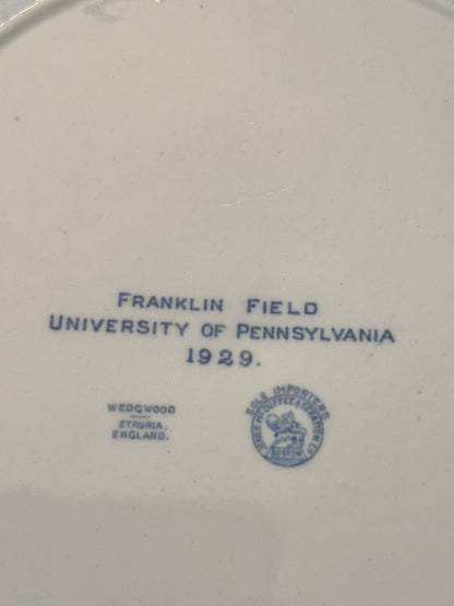 12pc Set Vintage 1929 Wedgwood England University of Pennsylvania Transferware Blue Plates