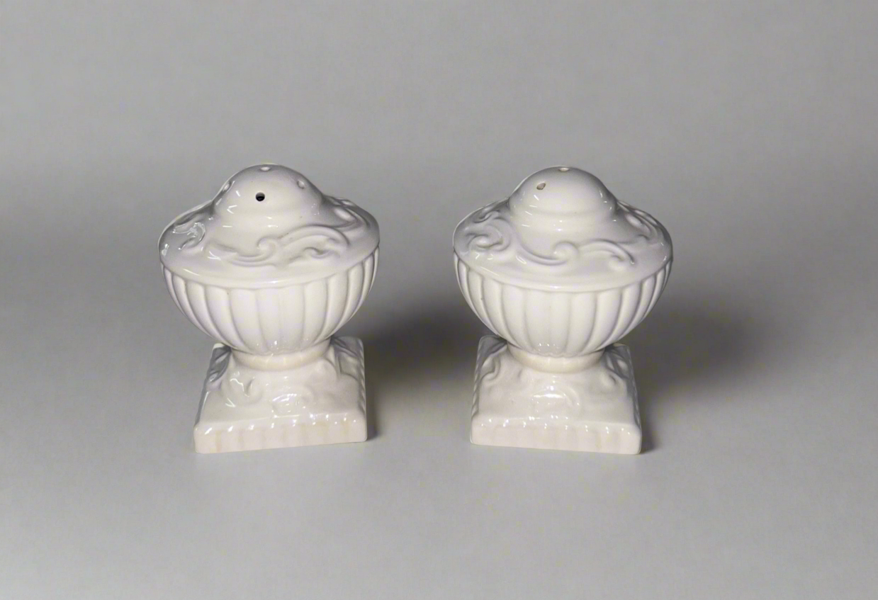 Vintage LENOX 7-Piece Ivory/White Embossed Porcelain Set | Pitcher, Vases, Cruet, Salt & Pepper