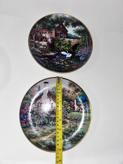 Thomas Kinkade & Violet Schwenig Collector Plate Set (4) - Bradford & Franklin Mint