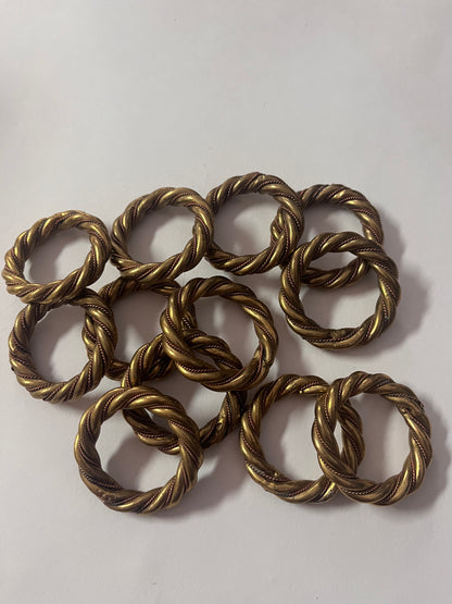 Vintage Brass Napkin Ring (Set of 12)