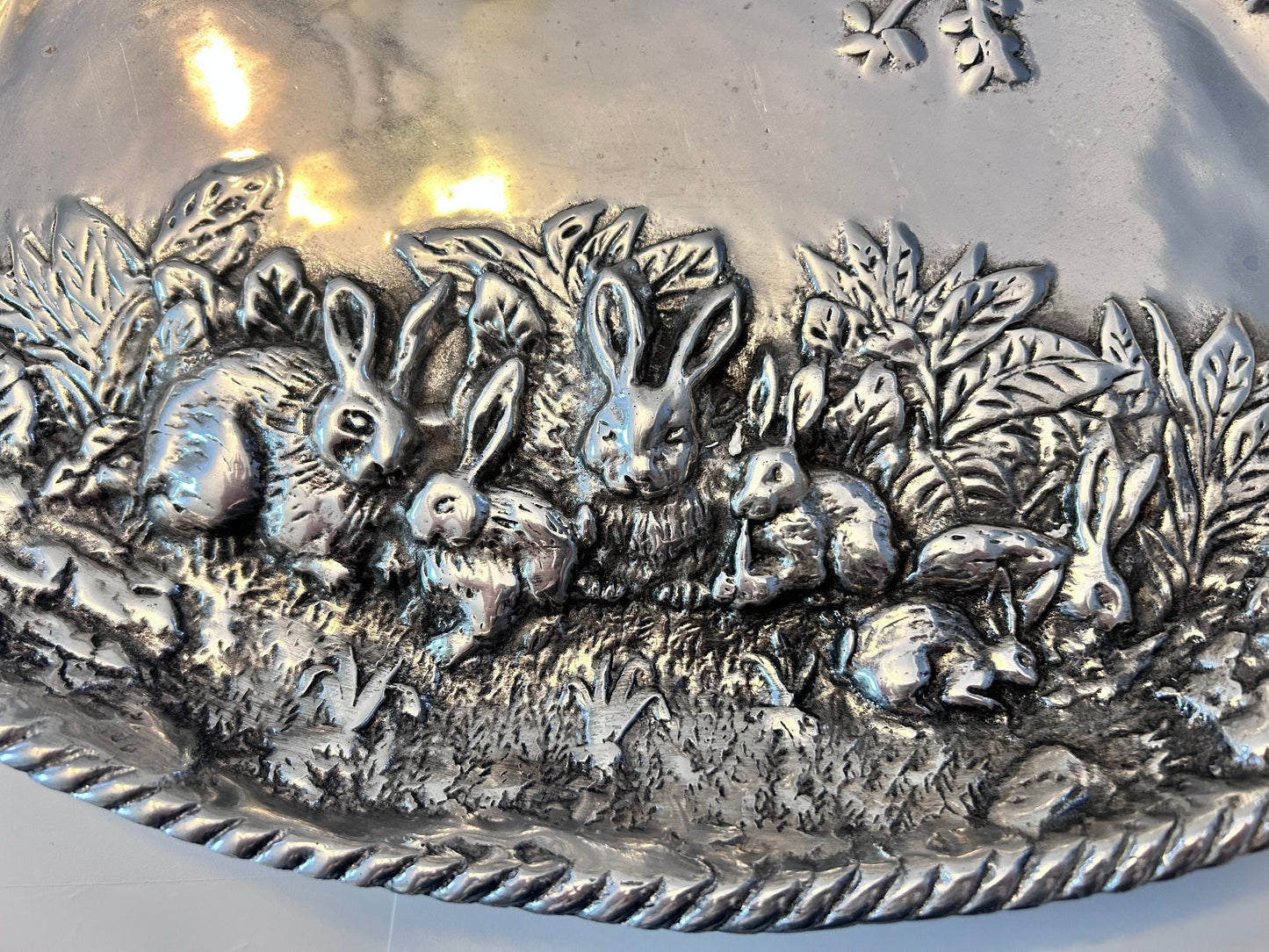 Vintage Sheridan Imports Aluminum Bunny Serving Tray