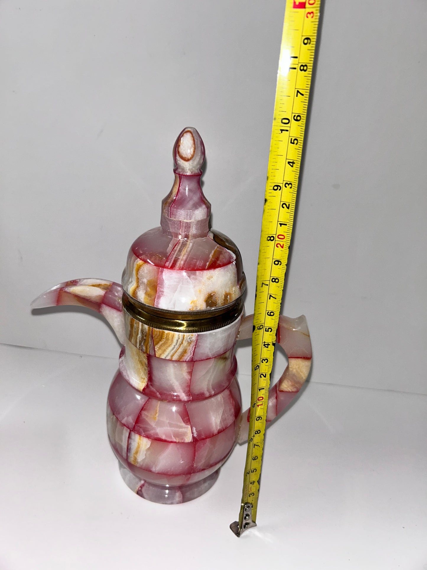 The Rose Onyx Collection: New Handcrafted Stone Dallah & Coffee Service (12-Piece Set)