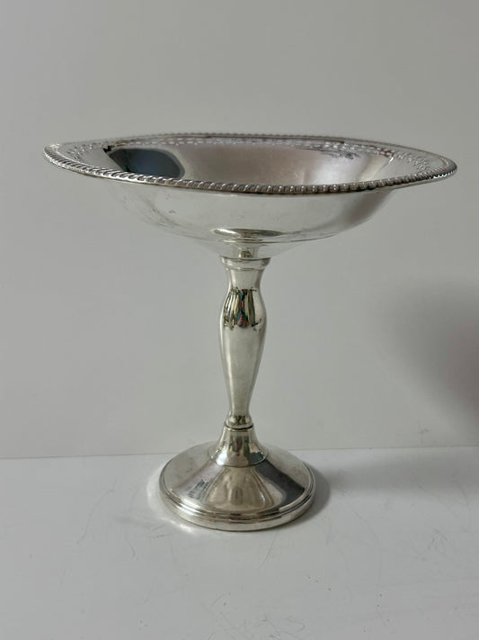 Fisher Sterling Silver Weighted Pierced Design Compote Dish