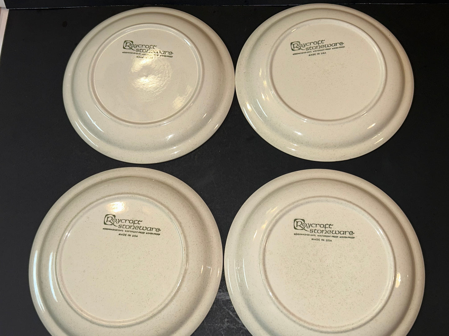 Roycroft Stoneware Daisies Flowers Dinner Plates (Set of 4)