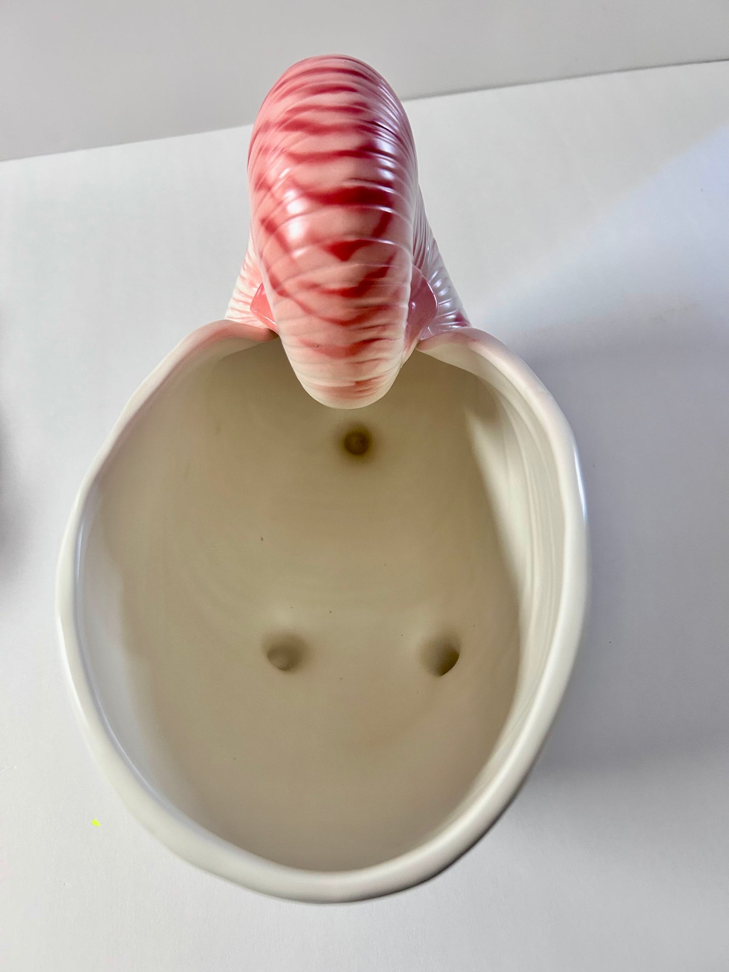 Vintage Fitz and Floyd Hollywood Regency Nautilus Shell Planter - Large- Pink