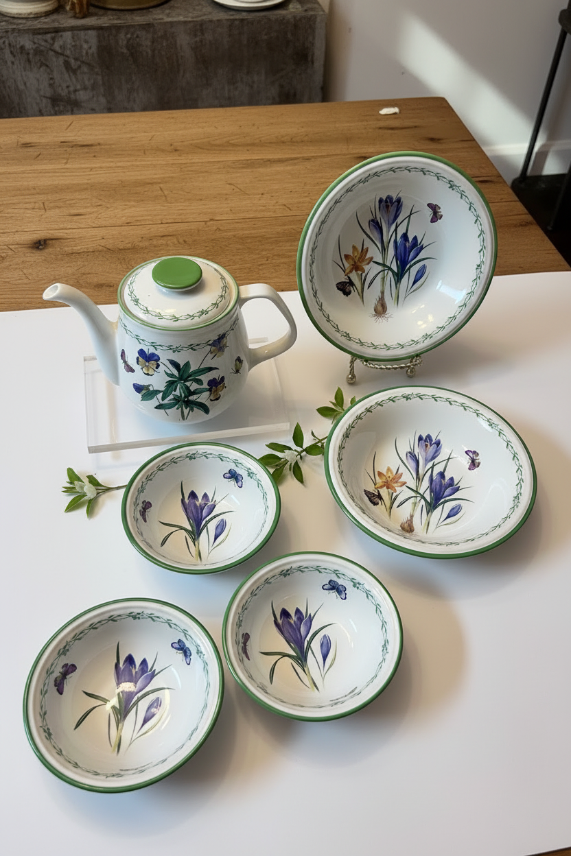 Studio Nova Garden Bloom
Y2372 6 Pc Set Teapot (5 cups) Bowls Floral Ceramic Unused