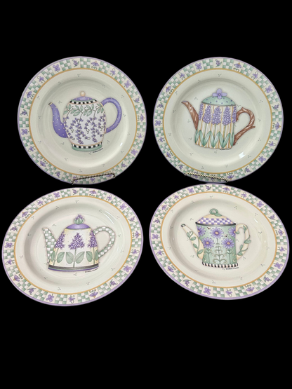 Debbie Mumm for Sakura Lavender Tea Garden Dessert Plates (Set of 4)