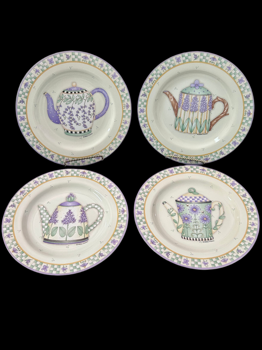 Debbie Mumm for Sakura Lavender Tea Garden Dessert Plates (Set of 4)