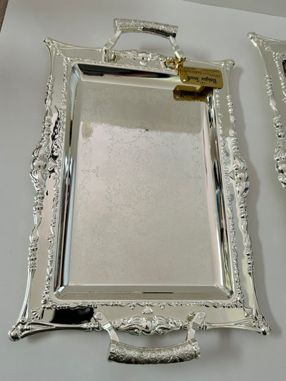 Unique Touch Edelglanz Premium Silver Plated Serving Trays (Set of 2)