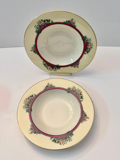 Lenox "Southern Gardens" P-310-R 26-Piece Dinnerware Set-Service for 5/6 Floral Gold Trim