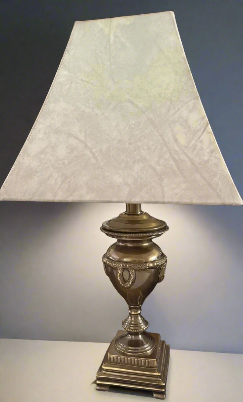 *Fix*Vintage Kaeder Unique (20”) Bronze/Brass Lamp Leather shade.