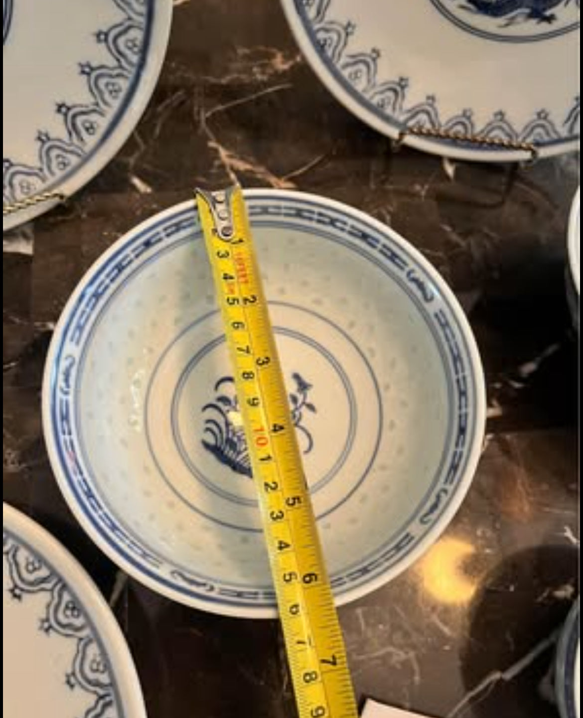 Vintage Blue & White Chinese Marked (7 Pieces Set)
