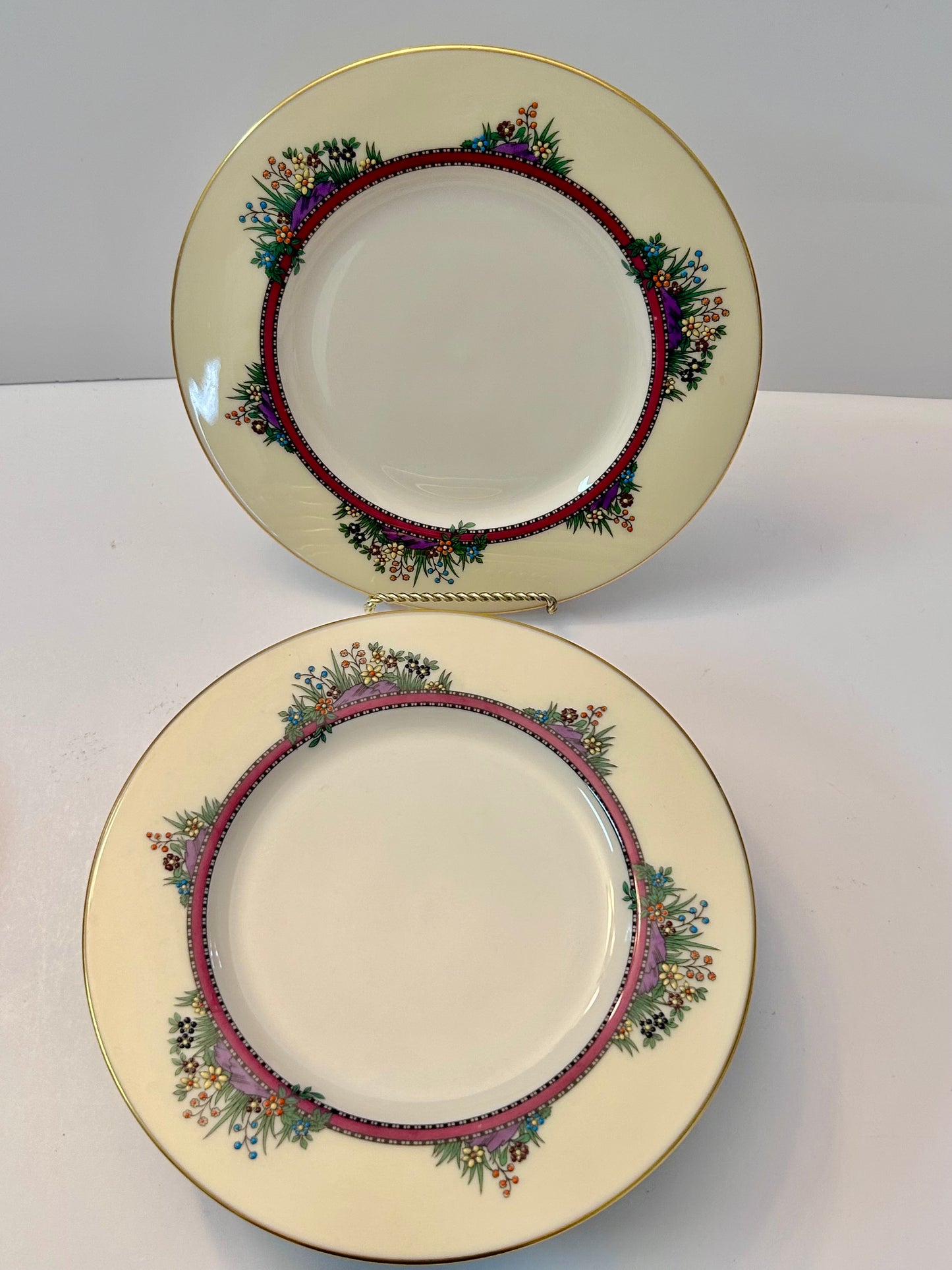 Lenox "Southern Gardens" P-310-R 26-Piece Dinnerware Set-Service for 5/6 Floral Gold Trim