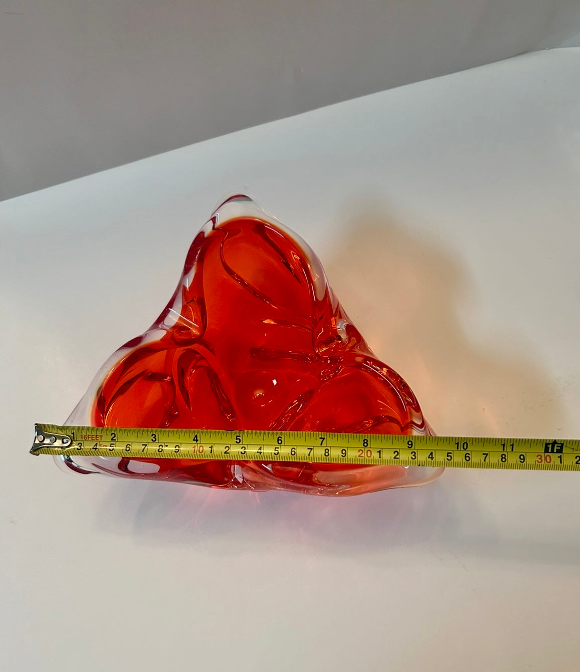 Mid-Century Modern Chalet Signed Artistic Glass Large (10”)Heavy Ashtray