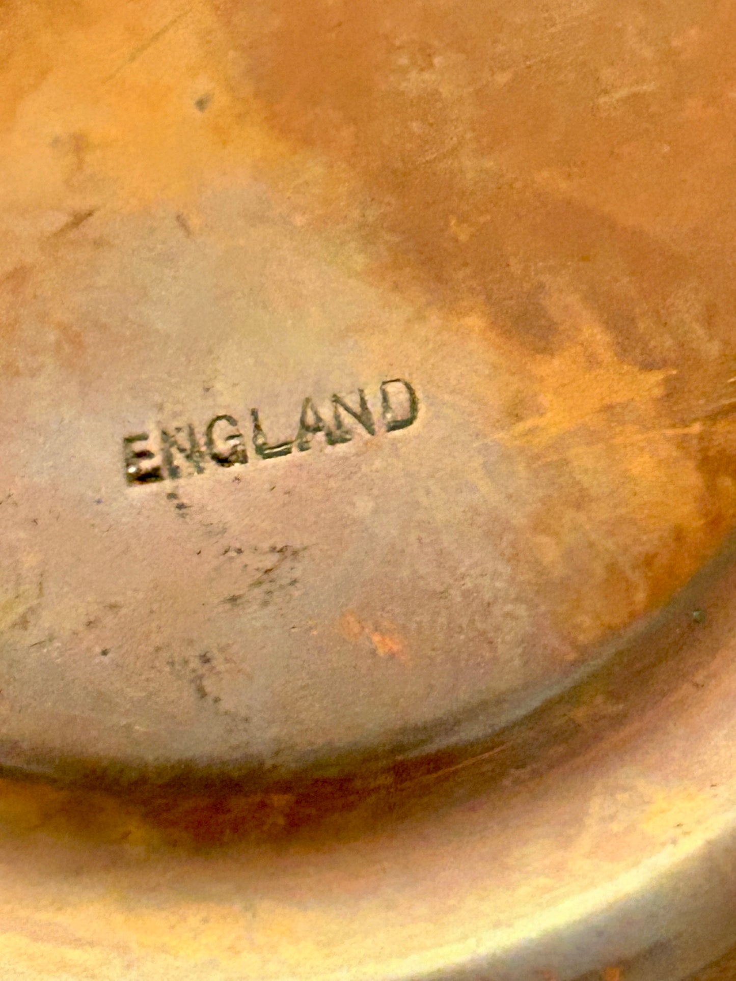 Antique English Copper Tea Kettle - c. 1920s - Gooseneck Wood Handle & Patina - Large