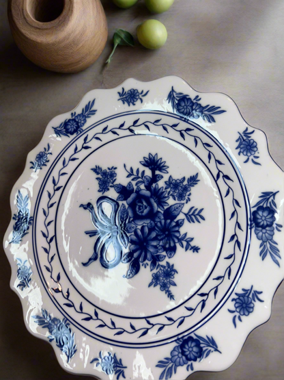 Vintage Serving Platter Cracker Barrel "Blue Garden"