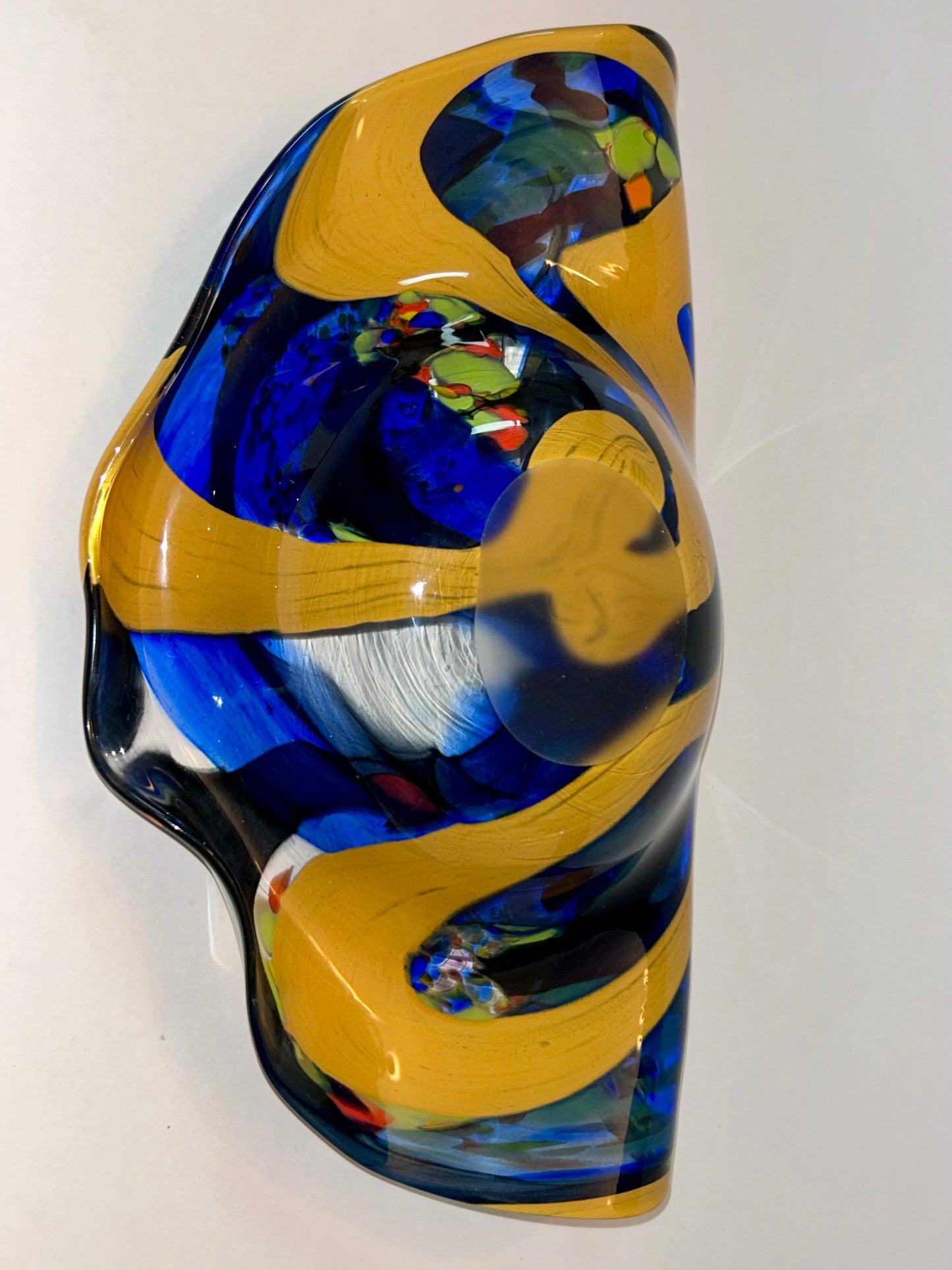 Romanian Ian Nemtoi Hand Blown Art Glass Vessel Bowl Vase Sculpture