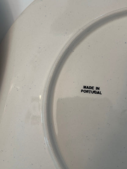 Unique Portuguese Coastal Treasures Stoneware/Ceramic Glazed (11”) Dinner Plates (Set of 4)