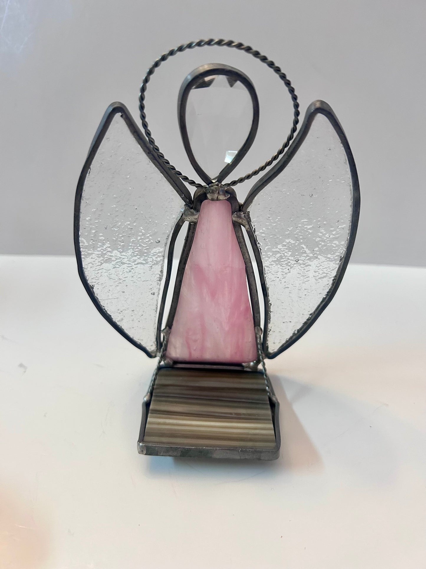 Vintage Two-piece Handcrafted Stained Glass Figurine Set