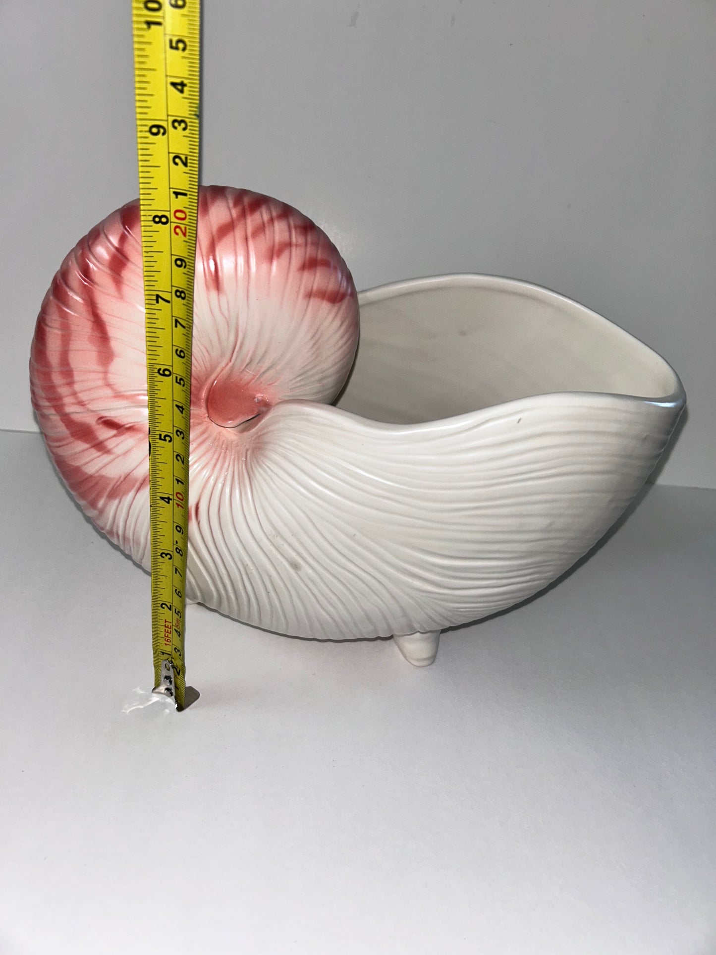 Vintage Fitz and Floyd Hollywood Regency Nautilus Shell Planter - Large- Pink