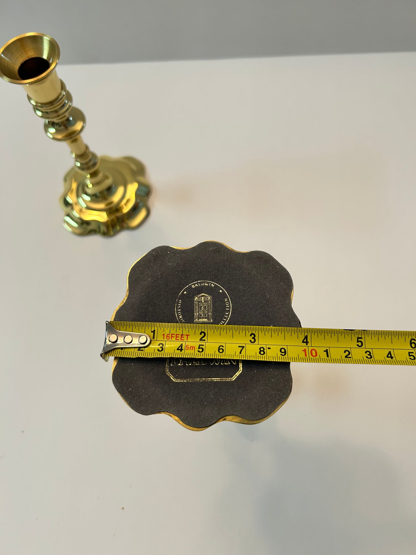 Baldwin Historic Deerfield Collection Solid Brass Queen Anne Style Candlestick Holders