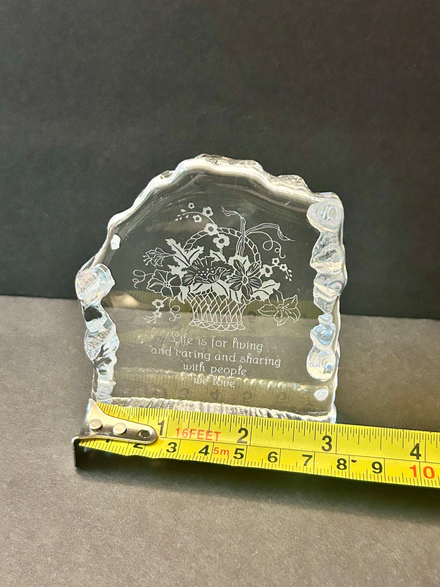 Signed Carl Kraft Art Glass Apple Paperweight & 1976 Hallmark Lead Crystal Set (3pc)