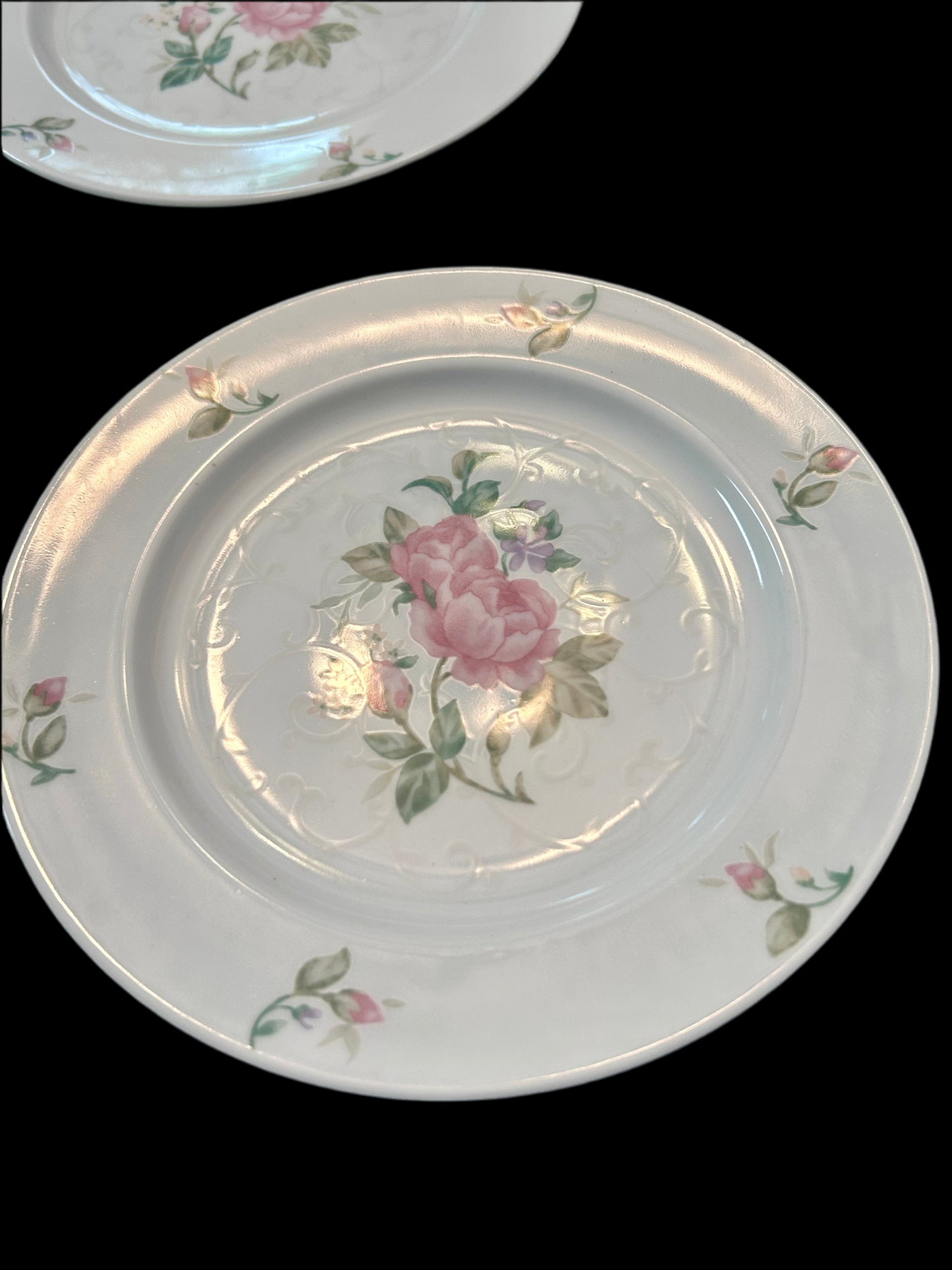 Gorham Lady Anne Pink Rose Salad Plates (Set of 4)