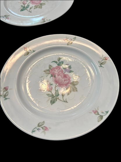 Gorham Lady Anne Pink Rose Salad Plates (Set of 4)