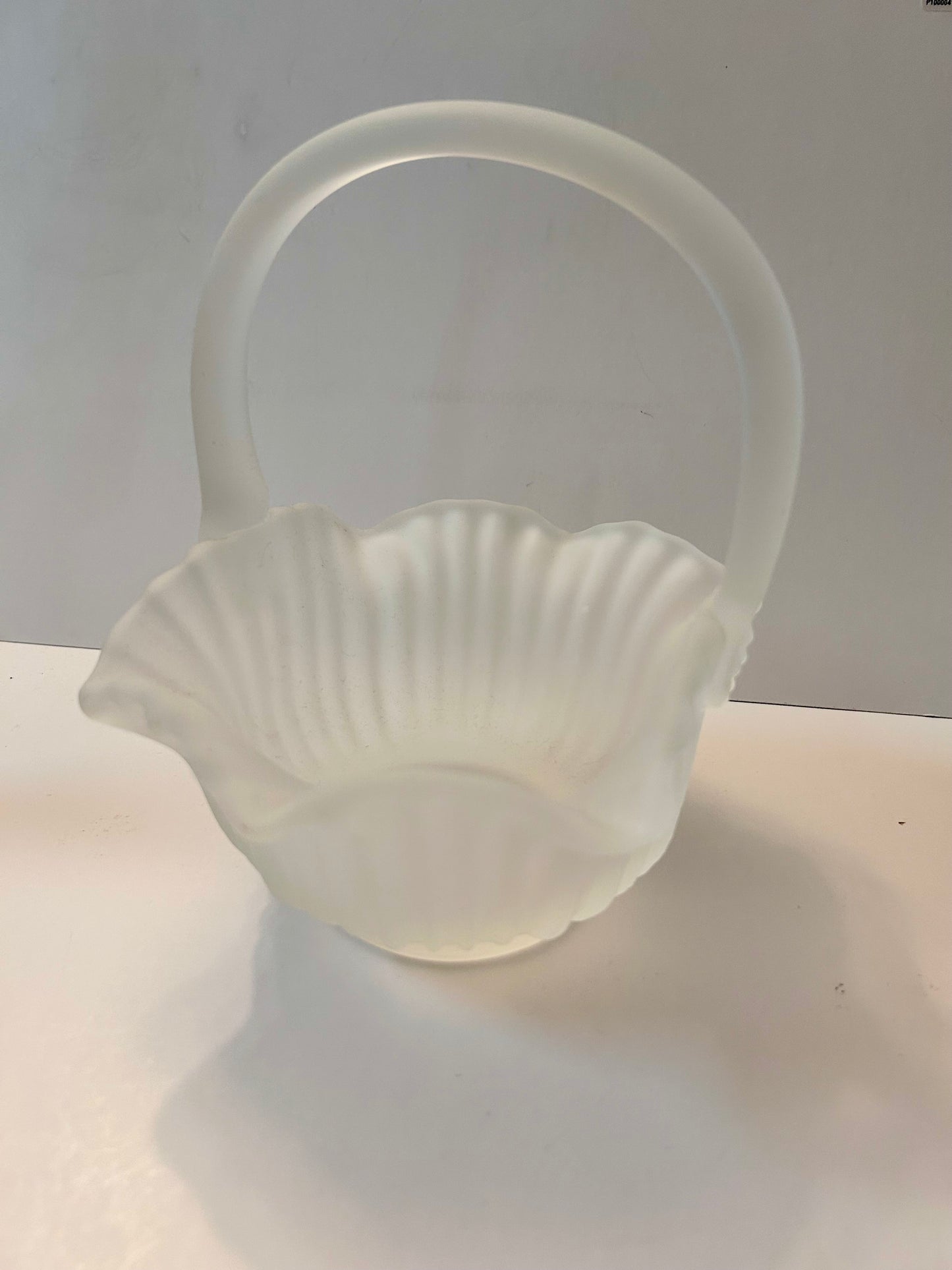 Vintage EAPG SATIN FROSTED Glass LOT |Moon & Star Compote/Candy Dish, Tall Candle Holder, Basket | Milk Glass (Set of 4)