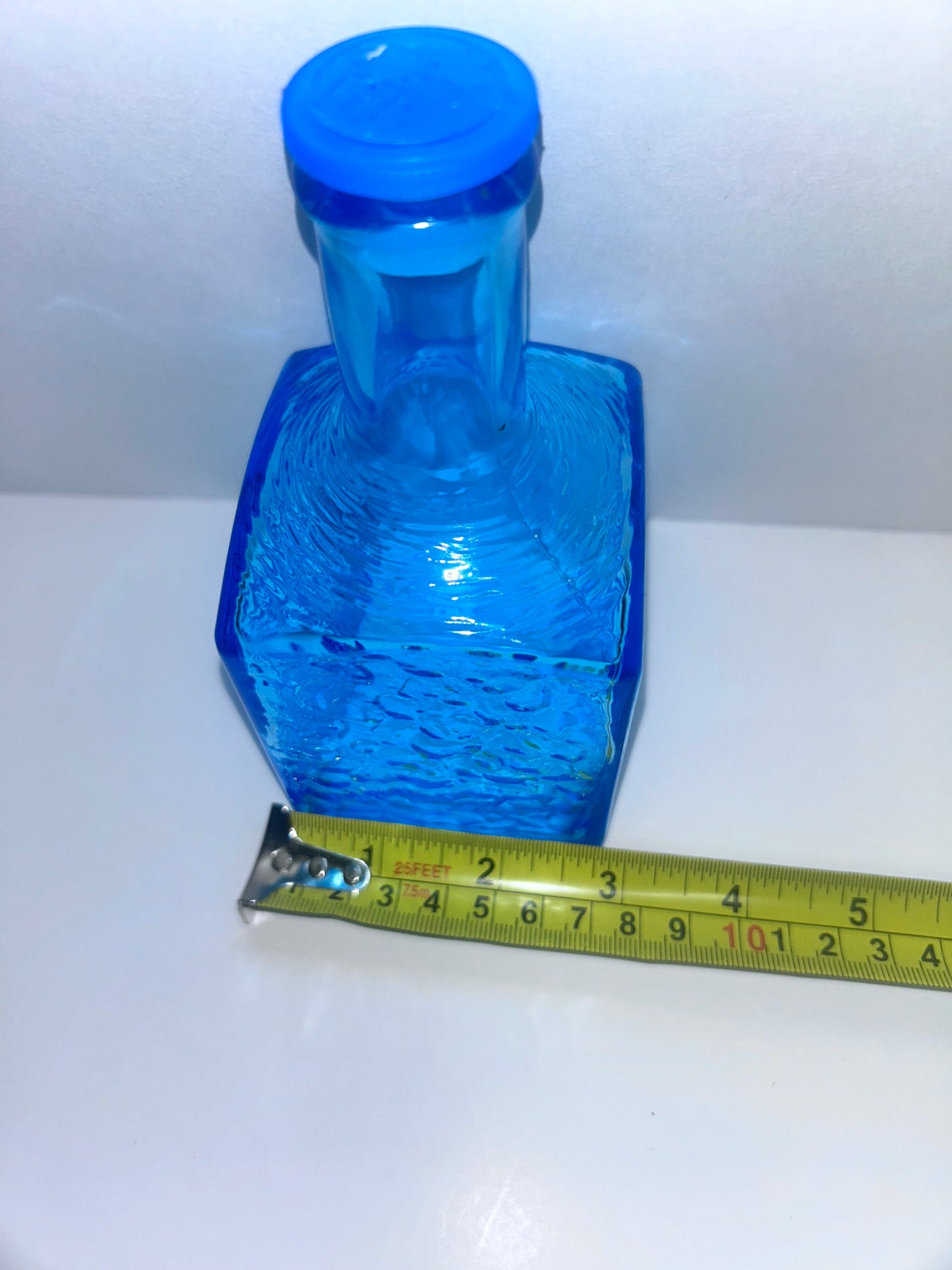 Vintage Kanawha Turquoise Blue Small (3”to 6”)Art Glass 5-Piece Mint Lot - Signed Decanter, Bluebird &
Glassware
